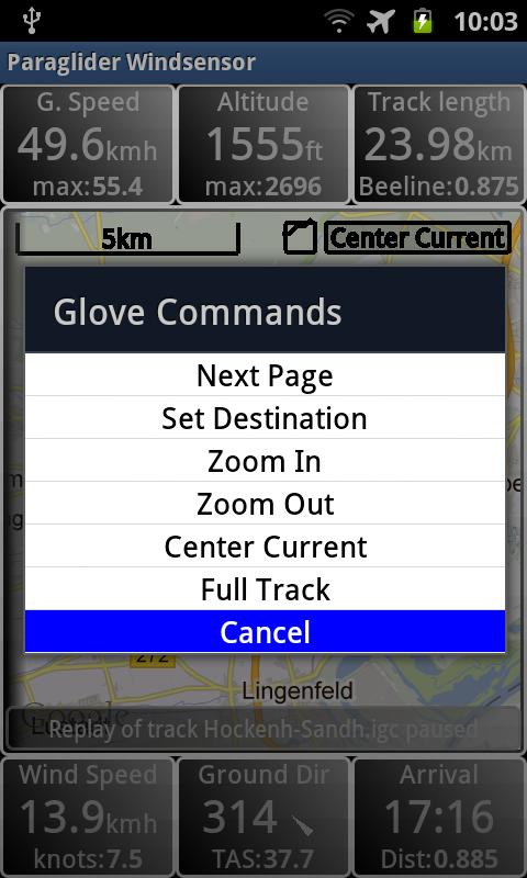 Menu guantes