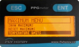 Menú maximums del PPG Meter.