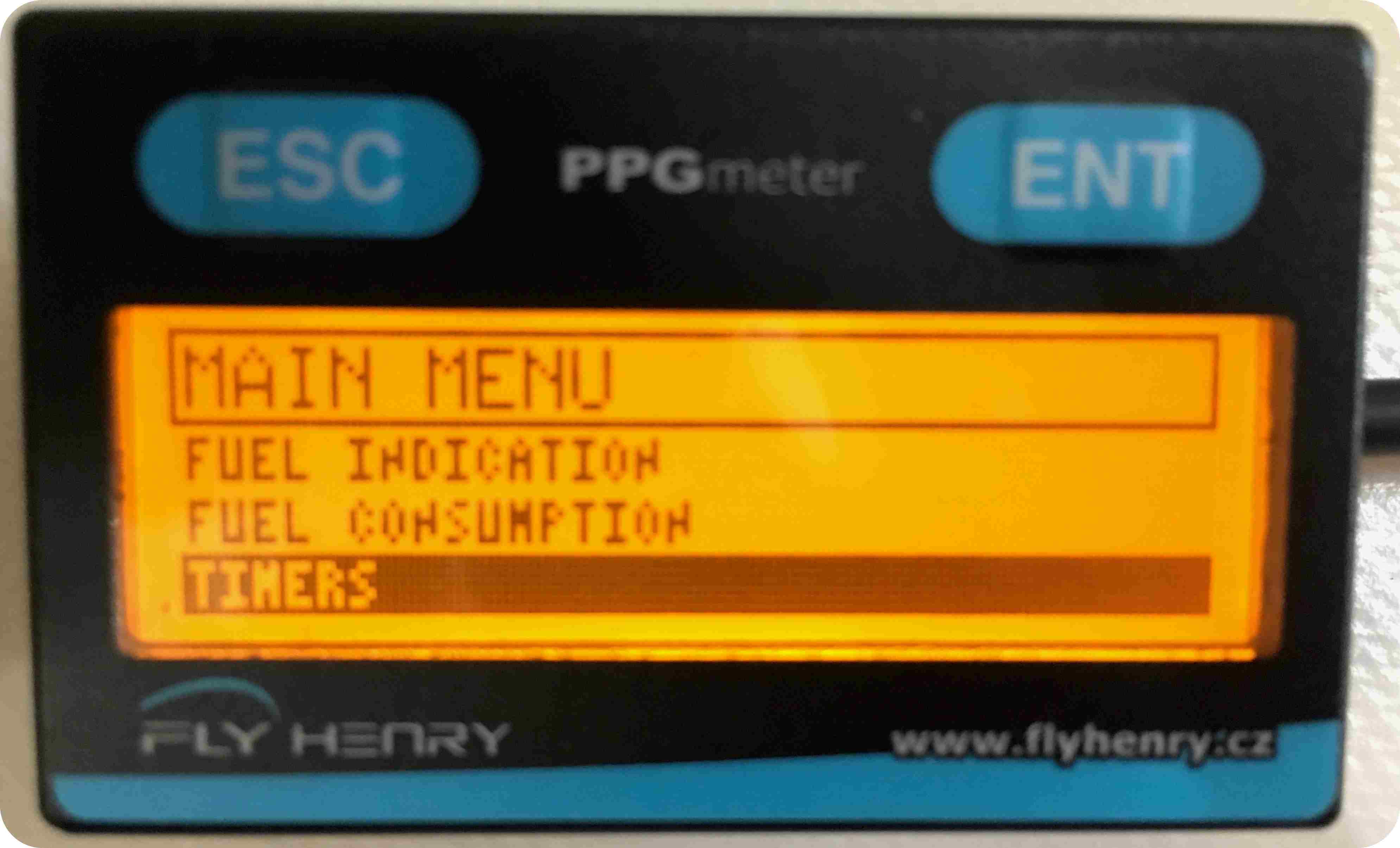 Menú principal PPG Meter.