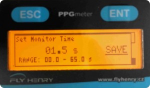 Menú Start Monitor System del PPG Meter.