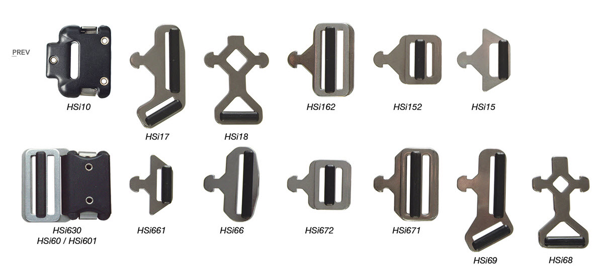 Cierres Click-Lock (HSi10) ó T-Lock en la ventral.