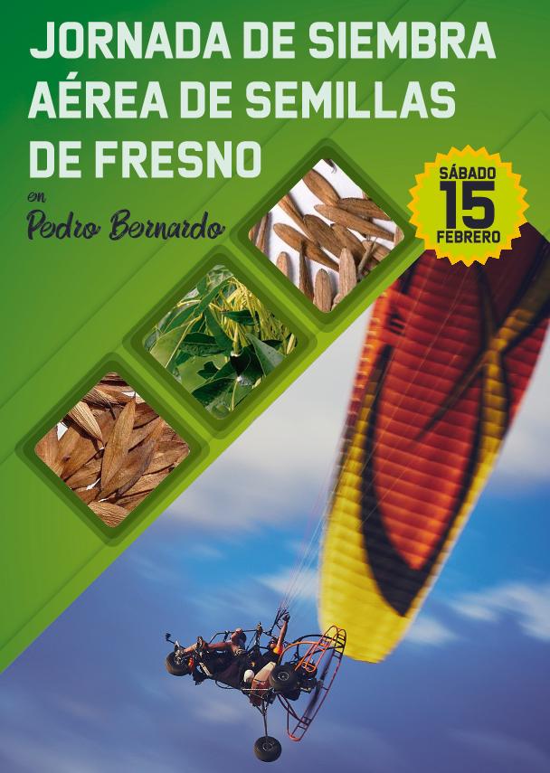 Siembra aérea de semillas en paramotor en Pedro Bernardo